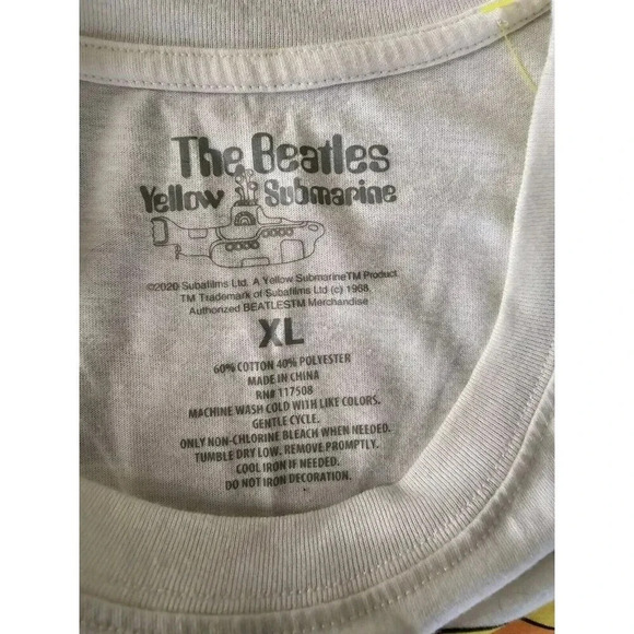The Beattles Yellow Submarine Crew Neck T Shirt Size XL Women's Short Sleeves - Picture 7 of 9